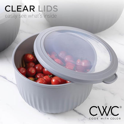 COOK WITH COLOR Prep Bowls with Lids- Wide and Deep Nesting Plastic Small