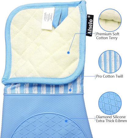 Alselo Silicone Oven Mitts Heat Resistant 932℉
