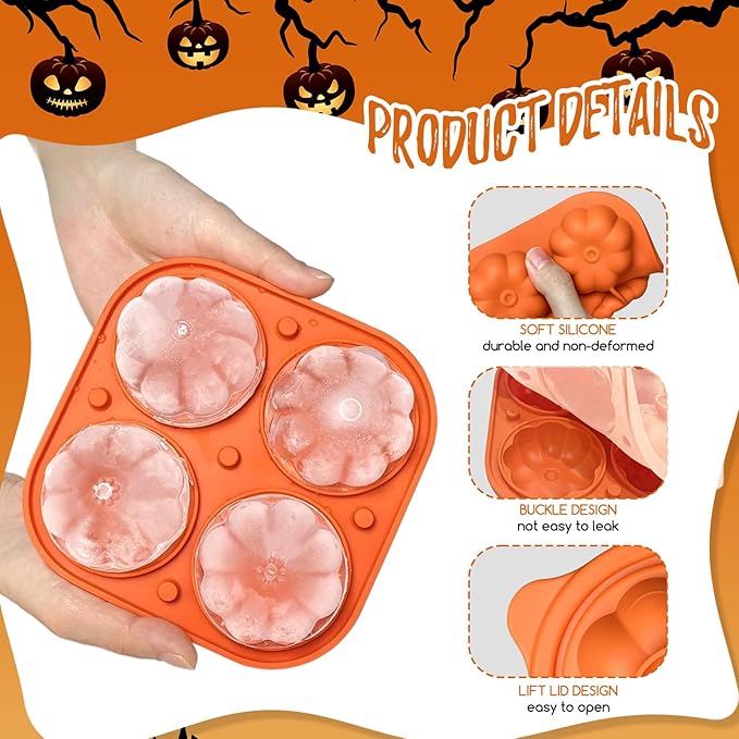 Orange 3D Pumpkin Ice Cube Tray
