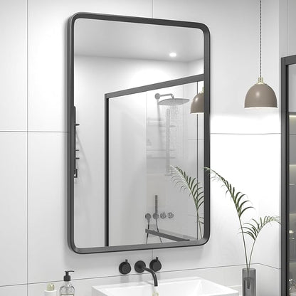 24x36 Black Matte Bathroom Mirror