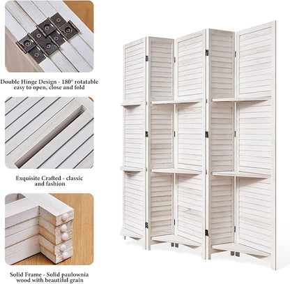 Partition Room Dividers, Folding Wood Privacy Screen