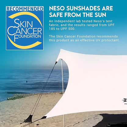 Neso Gigante - Portable Beach Tent - Ideal to Enjoy with Family and Friends - UPF 50+, Water-Resistant, and Lightweight - White, 11' x 11'