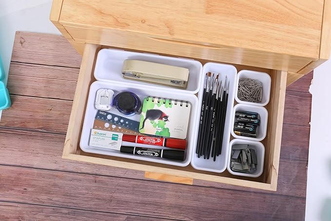 Kutesna 15 PCS Interlocking Desk Drawer Organizer Separator