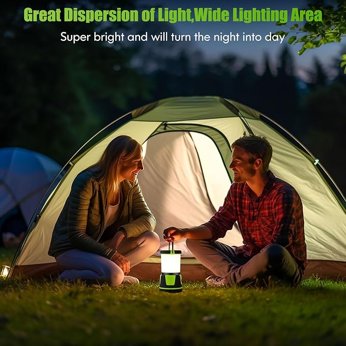 Rechargeable Camping Lantern 3000 Lumens ??LED Flashlight with 5 Modes, IP54 Waterproof, 7500mAh Battery, Portable Bright Light for Power Outages, Emergencies, Hurricanes & Hiking