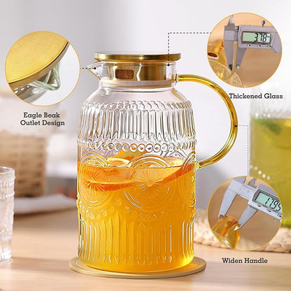 2 Pack Vintage Glass Pitchers