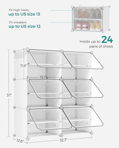 SONGMICS Shoe Rack Organizer, 6-Tier Shoe Storage Cabinet