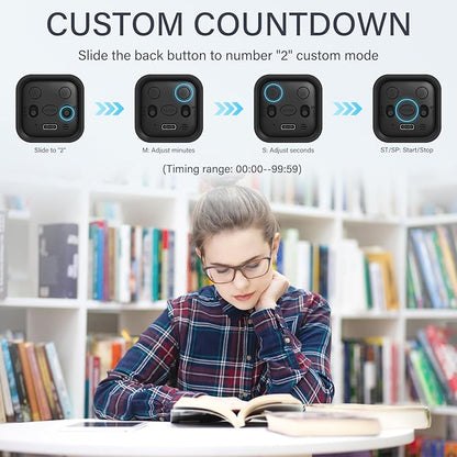 Rotating Pomodoro Timer 5, 10 50 Minutes Preset, Desk Productivity Flip Timer