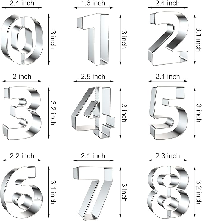 Number Cookie Cutter Set 3 Inch