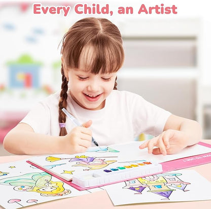 JoyCat Paint with Water Coloring Books for Toddlers, Watercolor Painting Sets for Kids Ages 3-5 4-8, Arts and Crafts Drawing Activities Toy Birthday Gift for Boys Girls (Magical Pony)