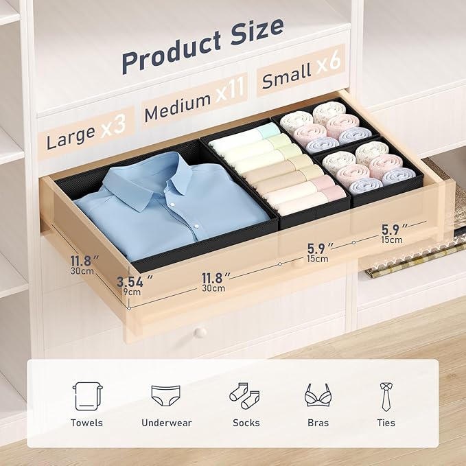 DIMJ Drawer Organizer Clothes