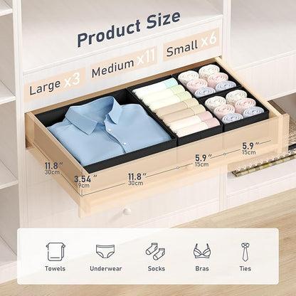 DIMJ Drawer Organizer Clothes