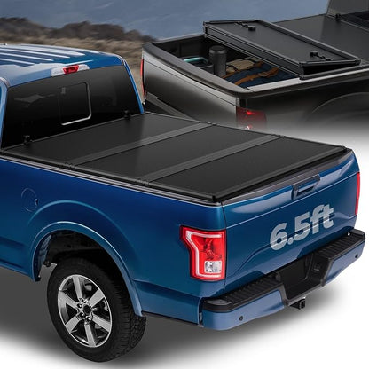 Auto Dynasty FRP Hard Tri-Fold Truck Bed Tonneau Cover for 2015-2025 Ford F150 6.5Ft Fleetside Short Bed 16 17 18 19 20 21 22 23 24