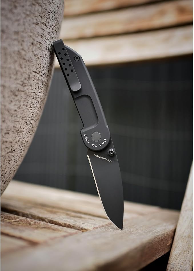 Extrema Ratio - BF1 CD (BLACK), Folding Knife, Böhler N690 steel blade hardened to 58 HRC, burnished finish, anticorodal aluminum handle with smooth grip, compact design, reversible clip