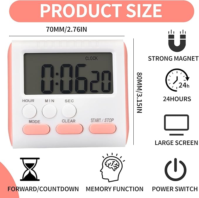 Mudder 3 Pack Digital Kitchen Timer