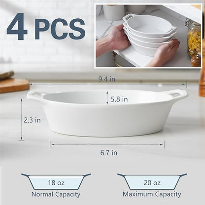 ONEMORE Oval Au Gratin Baking Dish, 20 oz Small Casserole Dishes