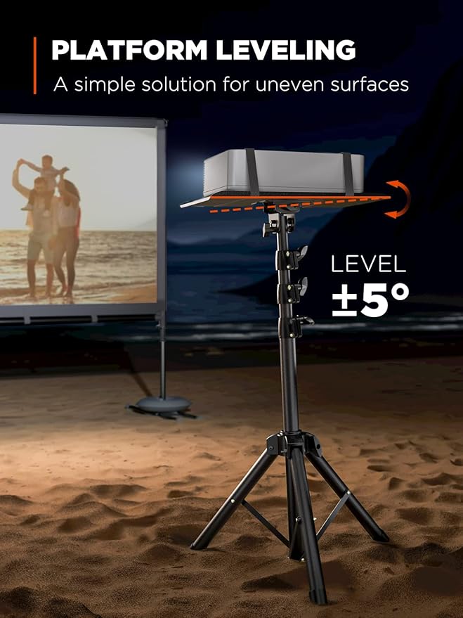 AMADA HOMEFURNISHING Foldable Projector Tripod, Adjustable Height 25-63 Inch