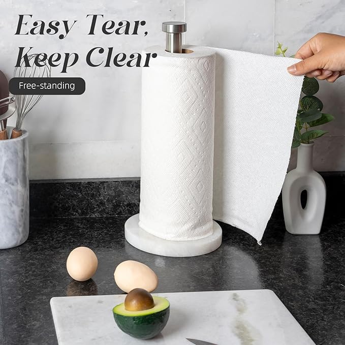 Koville African Genuine Marble Paper Towel Holder Countertop,