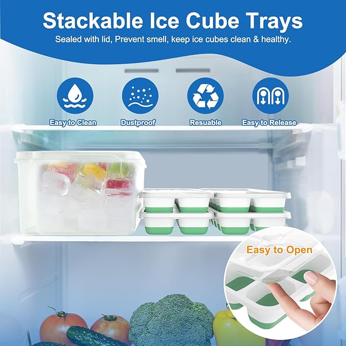 Ice Cube Tray, Ice Cube Trays for Freezer 4 Pack