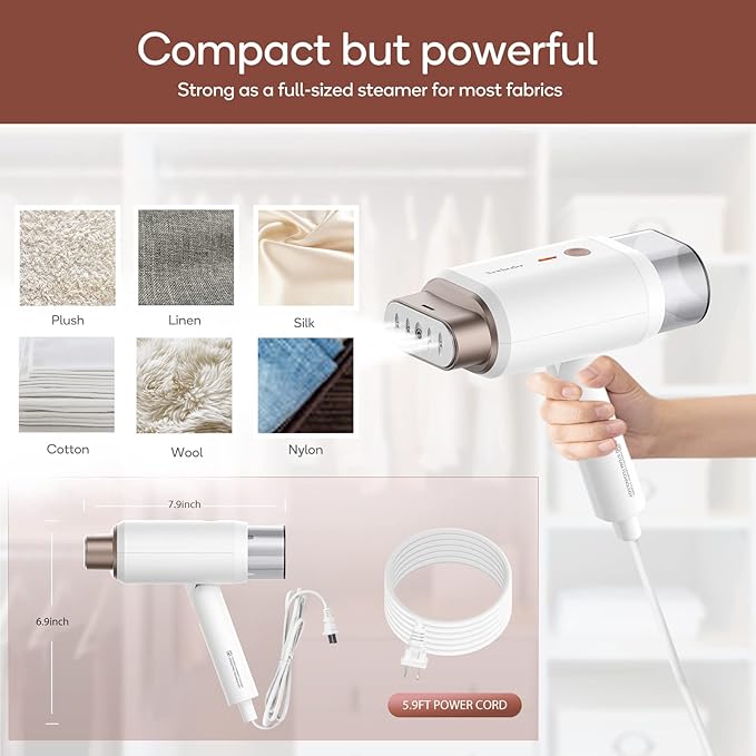 Newbealer Steamer for Clothes, 1200W Travel Steamer