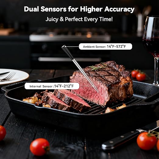 Smart Wireless Meat Thermometer Digital, 2 Probes, Advanced Bluetooth Food