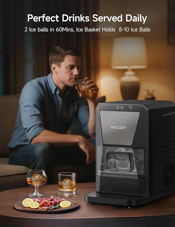 HiCOZY B1 Clear Ice Ball Maker Countertop, Sphere Ice Maker