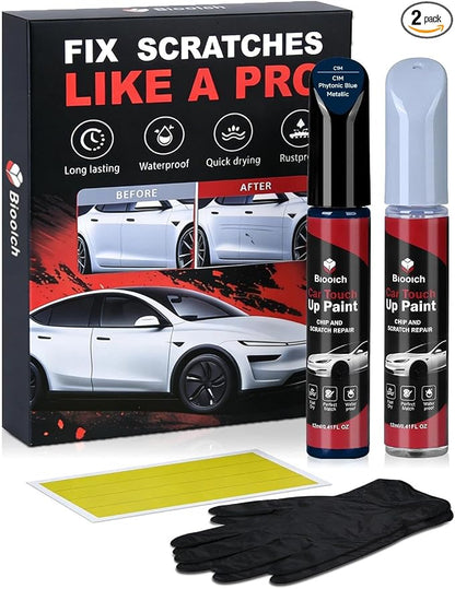 Phytonic Blue Metallic C1M for BMW Touch Up Paint Kit[2K Clear Coat Included],Exact Color Match Touch Up Paint for Chip and Scratch