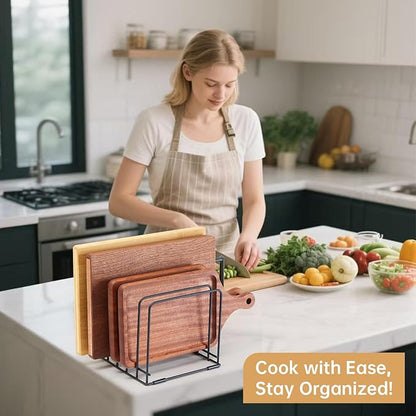 2-Pack 5-Tier Cutting Board Holder, Kitchen Cabinet Organizer Holder,