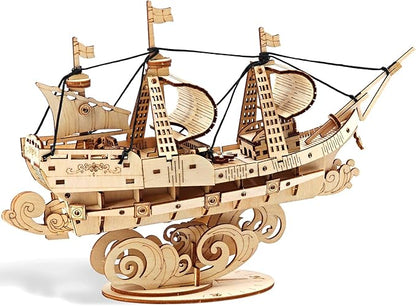 Kaptein 3D Wooden Puzzles for Adults & Teens – DIY Ship Model Kit to Build – Brain Teaser Craft – Birthday Gifts & Desk Decor