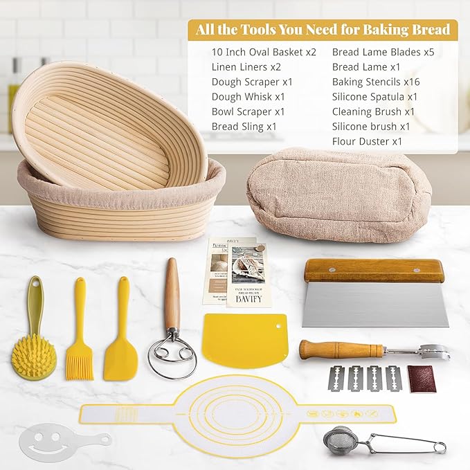 Sourdough Starter Kit, Banneton Bread Proofing Baskets Set, Sourdough Bread
