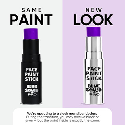 Blue Squid PRO Purple Face Paint Stick - Waterproof Body Paint for Adults & Kids Colored Eye Black Baseball, Eyeblack Softball -Hypoallergenic Twist-Up Non-Toxic Makeup Stick for Cosplay, Sports & SFX