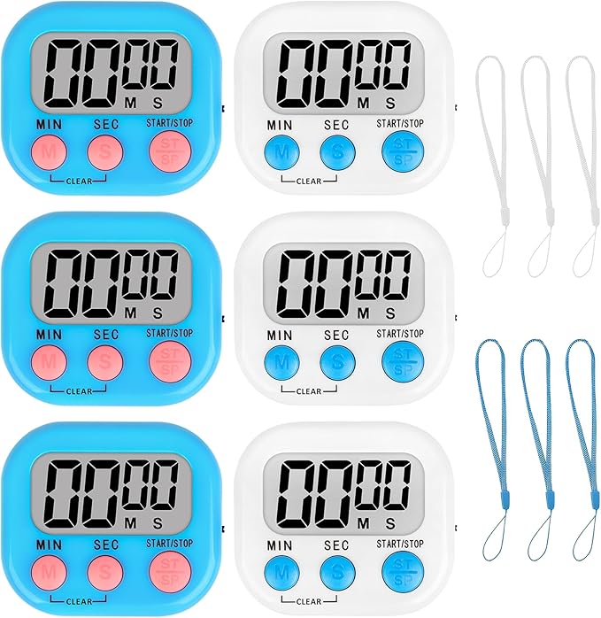 ZILLEEN Classroom Timer for Kids Teachers 6 Pack Digital Timers