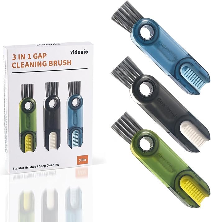 3 in 1 Cup Lid Gap Cleaning Brush Set, Mutipurpose Tiny Silicone Cup Holder