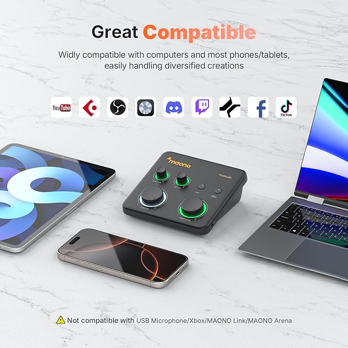 MAONO USB Audio Interface Bundle: Interface
