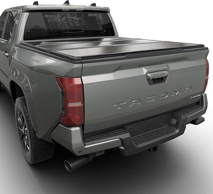 Tutel Hard Shell Folding Truck Bed Tonneau Cover|Fits 2016-2026 Toyota Tacoma w/OE Track System 5' 1" Bed (60.5") - TULH021
