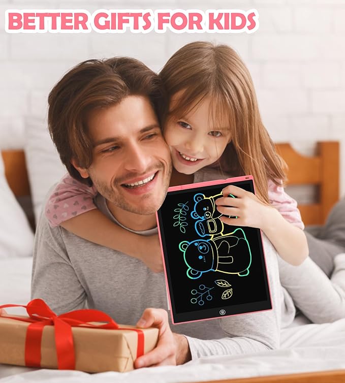 LCD Writing Tablet Doodle Board, 15 inch Colorful Drawing Tablet Writing Pad for Kids, Electronic Erasable Learning Educational Girls Gifts Toys for 3 4 5 6 7 Year Old Girls Boys
