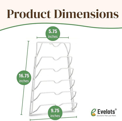 Evelots 6 Pot Lid Organizer for Cabinet or Pantry Wall