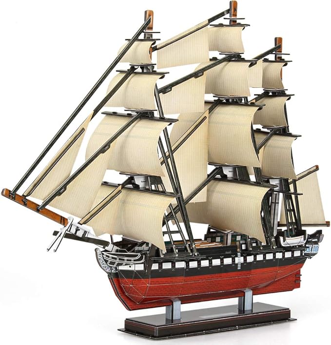 CubicFun 3D Ship Puzzles for USS Constitution Sailing Boat Models for Adults and Teens Toys, 193 Pieces