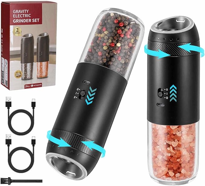 Gravity Electric Salt Grinder Set