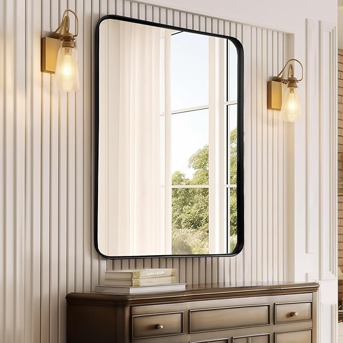 Fabuday Bathroom Mirror Over Sink 24x36 Black