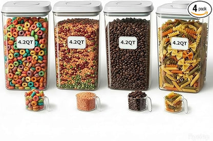Melovom 4 Pcs Large Pop Airtight Food Storage Containers Set