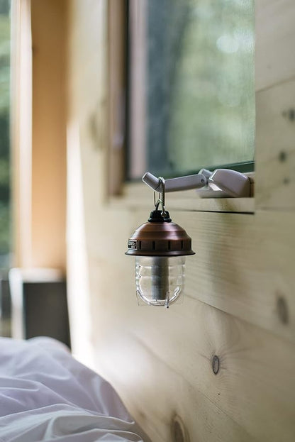 Barebones Beacon Hanging Light ??Copper, Rechargeable LED Camping Lantern with Adjustable Brightness ??Weatherproof Vintage-Style Hanging Lantern for Outdoor Adventures and Year-Round Use