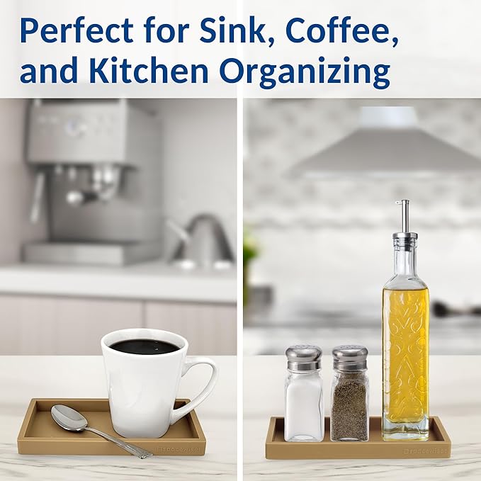 Spacewiser Countertop and Vanity Tray – Small 7.7" Silicone Soap Dispenser Trays