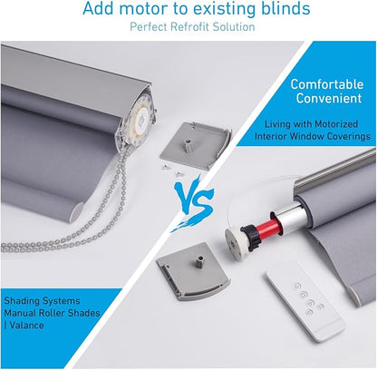Rollerhouse Rechargeable Wireless Tubular Roller Shade Motor Kit,