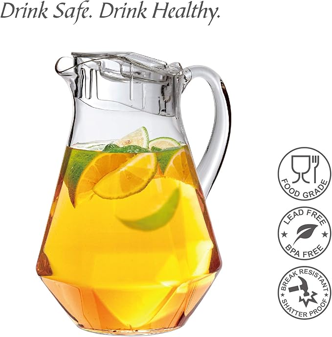 Amazing Abby - Sparkly - Plastic Pitcher, Fridge Jug, Shatter-Proof, and More