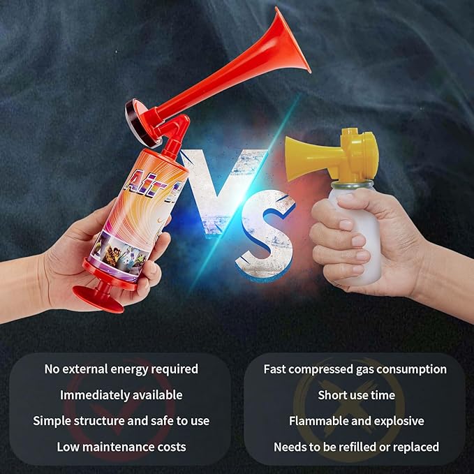FARBIN Boat Air Horn Fog Horn Air homs for Safety for Wild Animals for Sports Events Party Airhorn loud Portable Pump Air Horn Hand Held