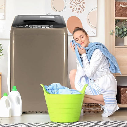 Anukis Fully Automatic Washing Machine, 13 lbs Capacity Compact Laundry Washer