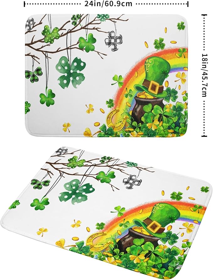 Giwawa St Patrick Dish Drying Mat Large Lucky Clover Tree Shamrock Dish Drainer