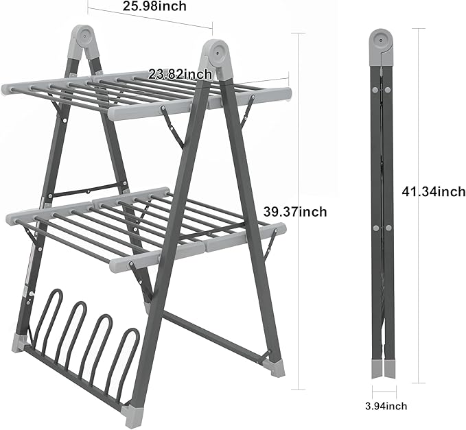SHARNDY Electric Heated Clothes Drying Rack, Foldable Heated Garment Dryer