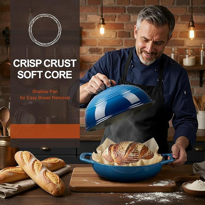 Overmont Enameled Cast Iron Bread Oven - 6QT Bread Dutch Oven