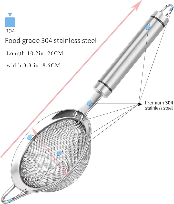 304 Stainless Steel Fine Mesh Strainers